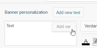 Adding a customer model variable in the banner image