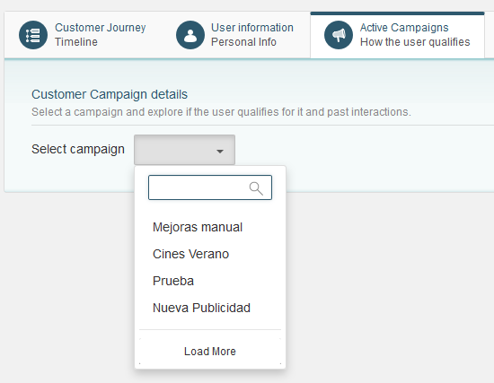 Campaign dropdown to check customer qualification