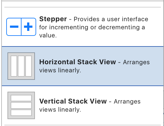 Adding a horizontal stack view