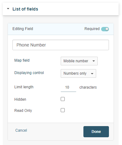 Data capture settings