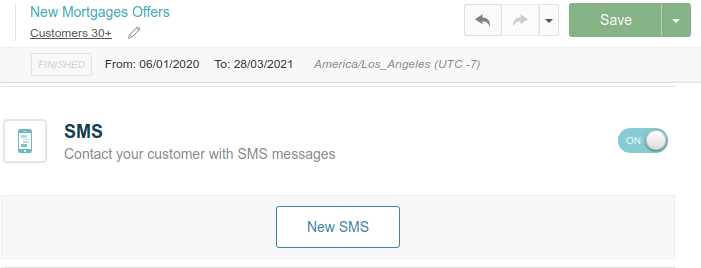 Enabling the SMS channel in a campaign