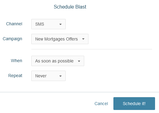 Scheduling a new blast