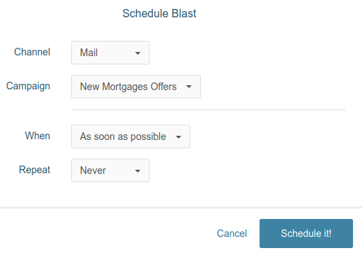 Schedule new blast