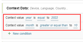 Entering context values