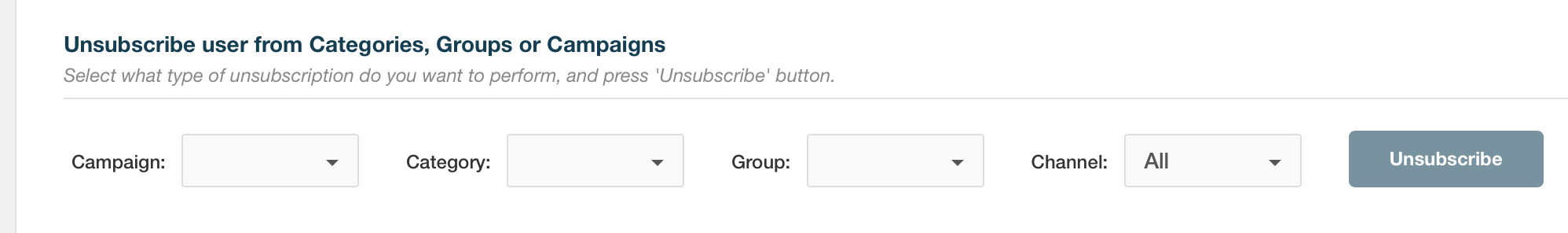 Unsubscriptions form