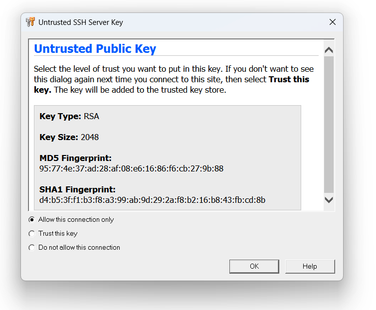 Trusting the server&rsquo;s public key