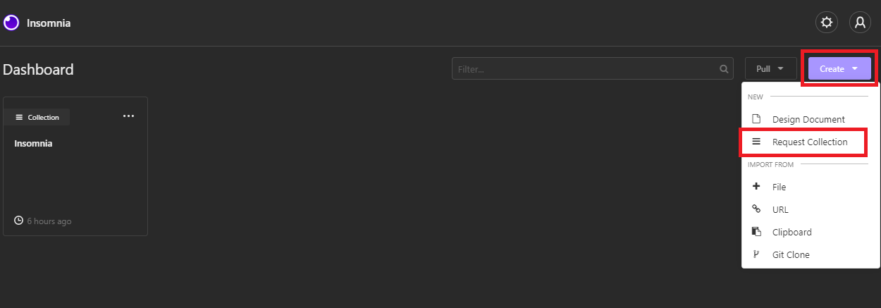 Create a Request Collection on Insomnia