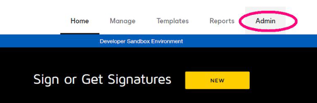 DocuSign Admin settings