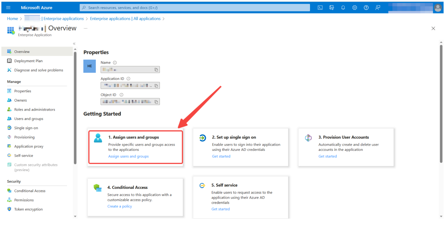 Botón Assign users and groups