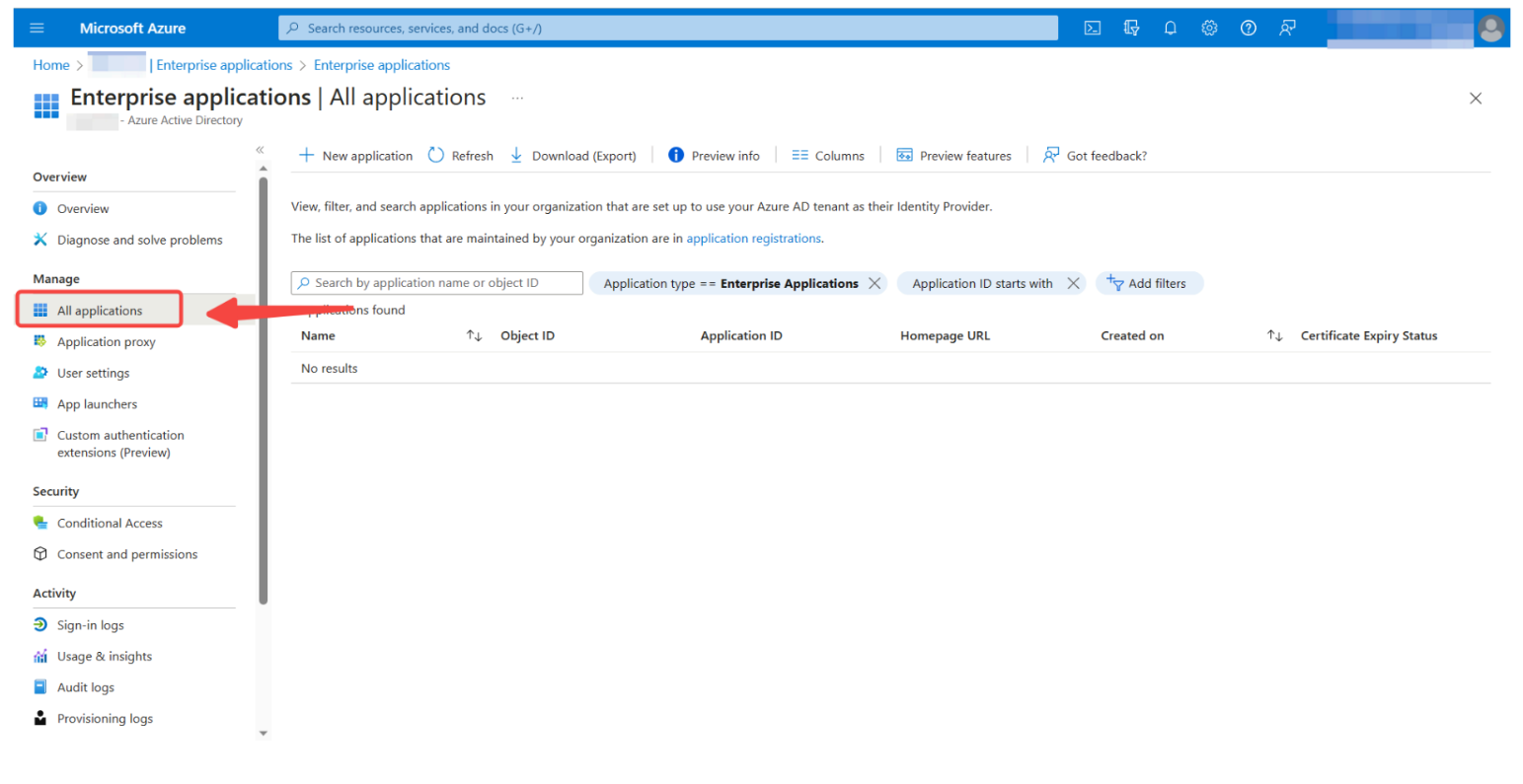 Vista de todas las aplicaciones