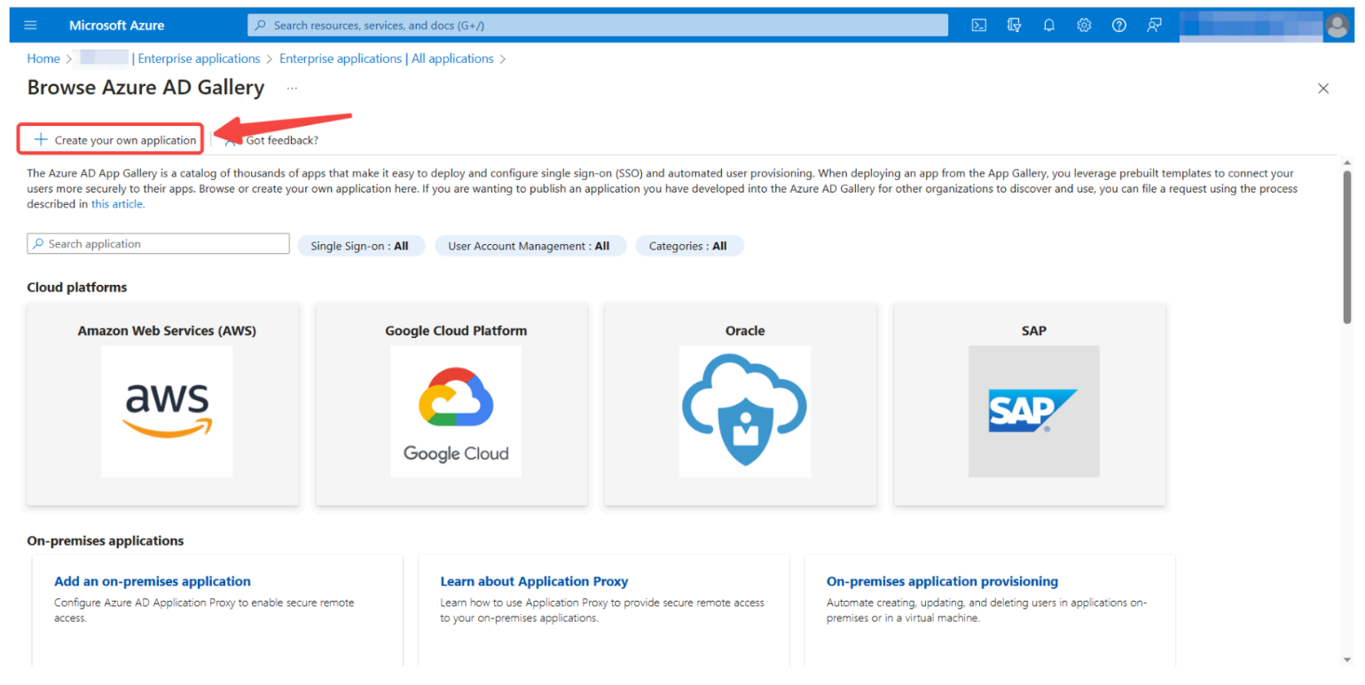 Opción Create your own application
