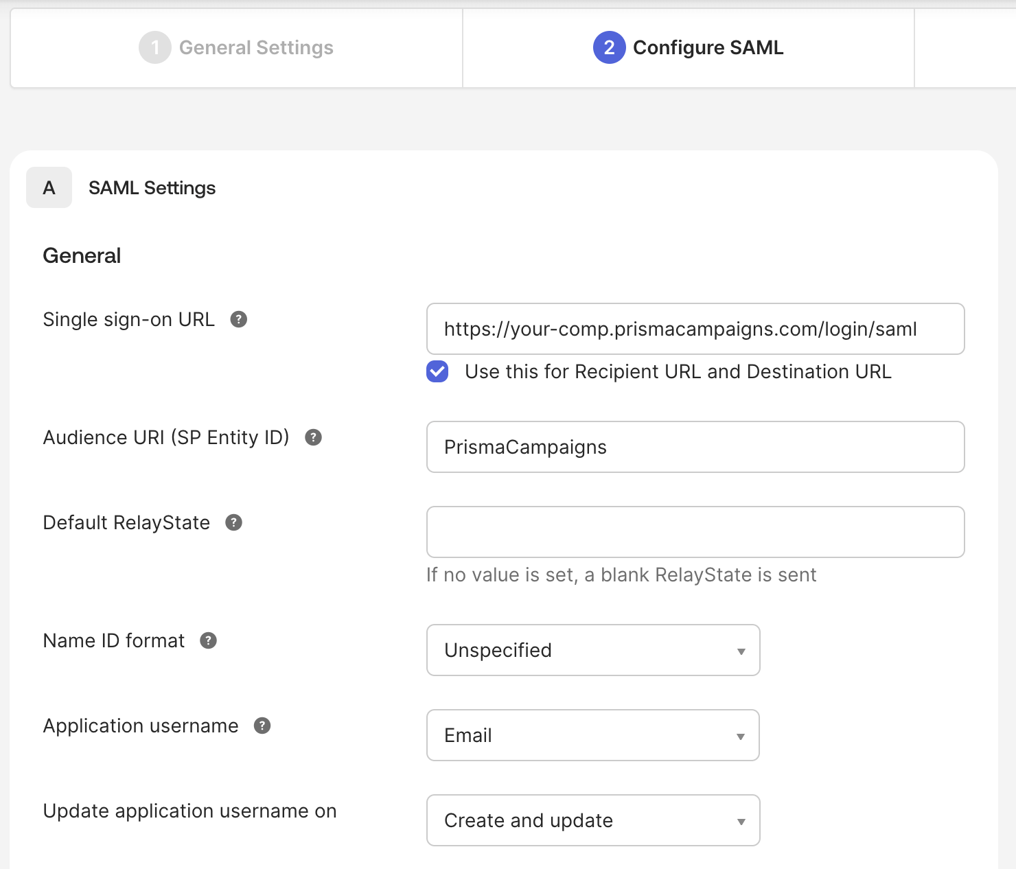 Update application username on