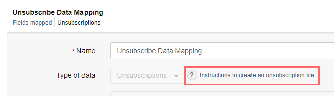 Import unsubscribe mapping instructions