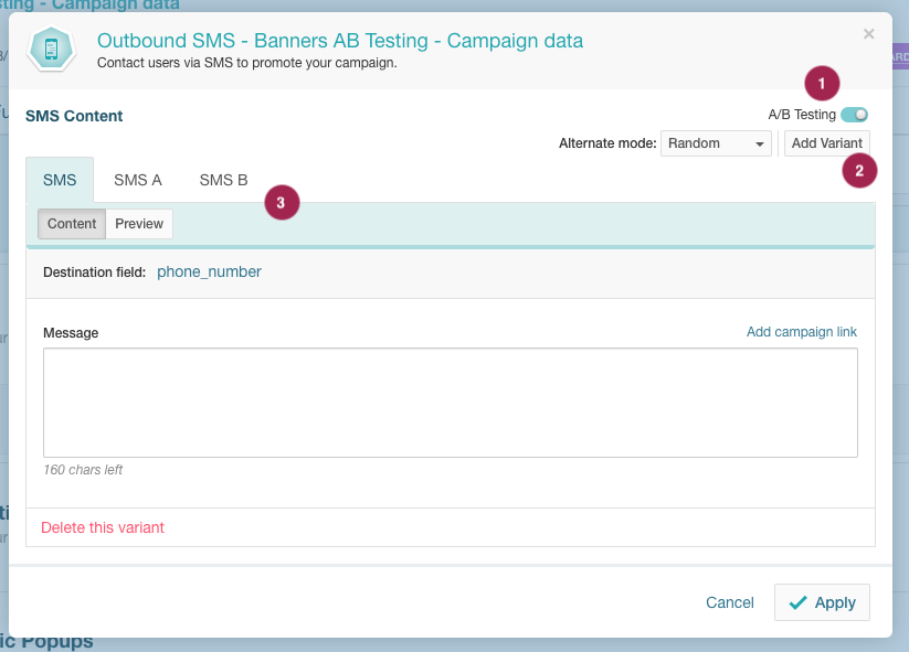 A/B Testing for SMS and Push notifications