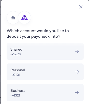 Choosing an account in the Atomic Financial action