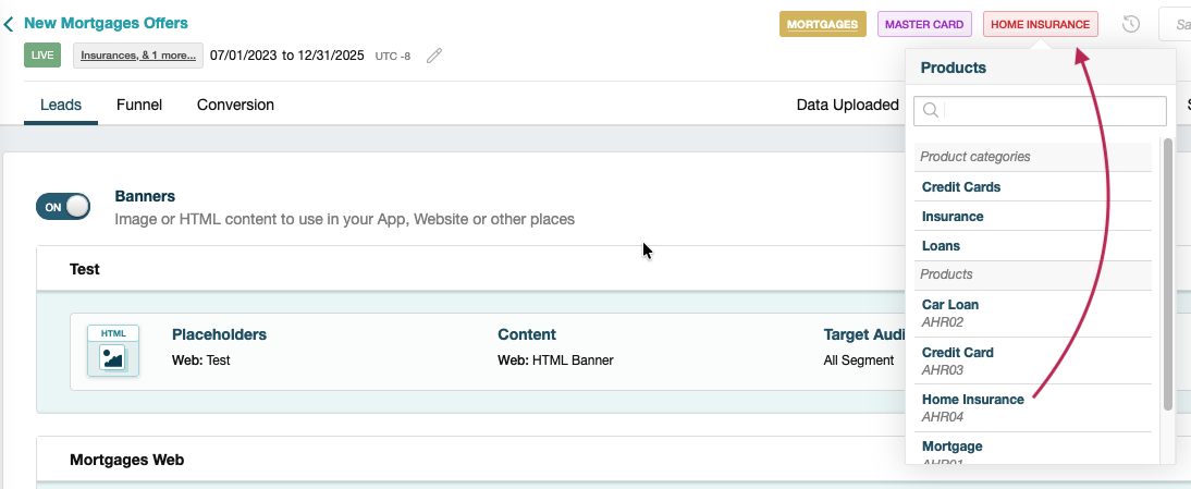 Assigning a Product to a Campaign