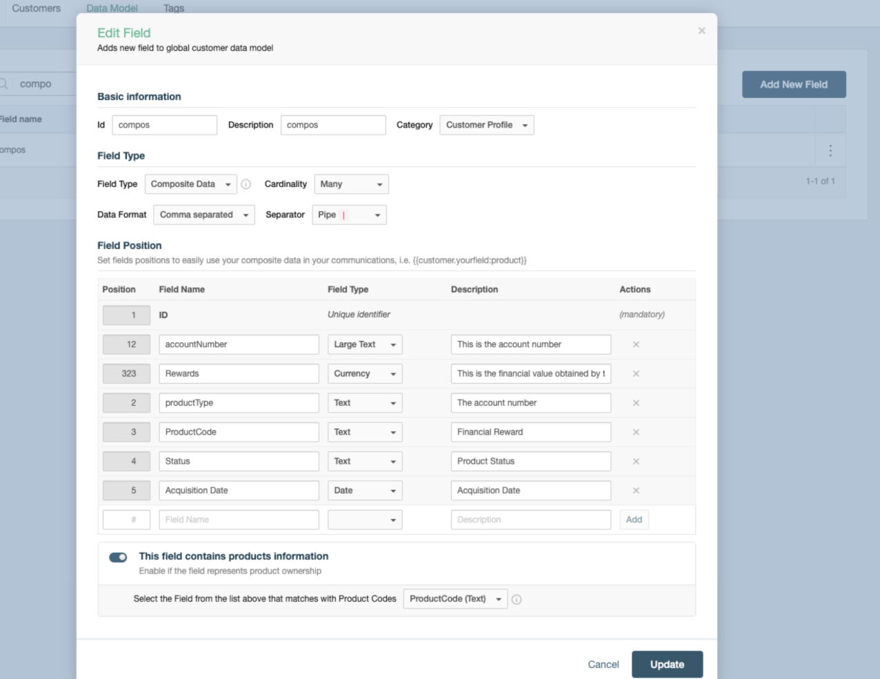 Defining the Position of the Data