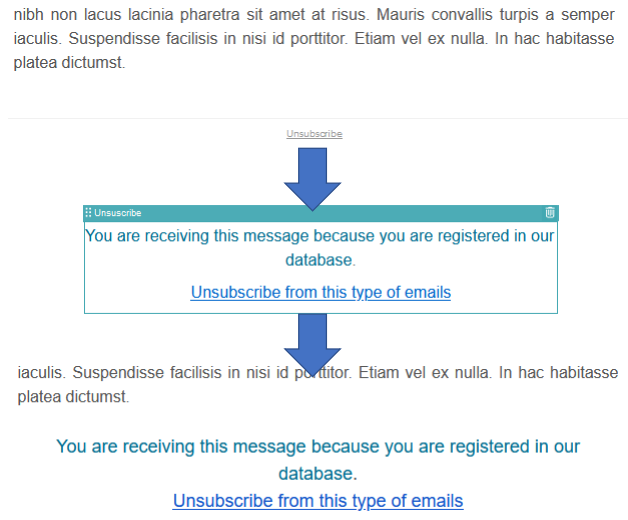 Adding an unsubscribe link explicitly